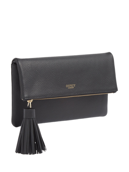OSPREY LONDON The Bexley Leather Clutch Bag - view 2, Black