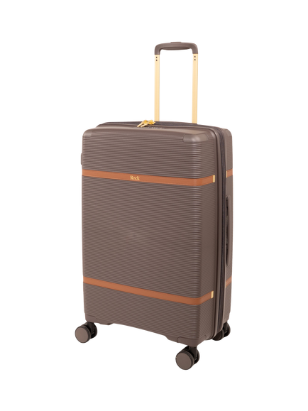 Rock Medina 68cm Medium Expandable 8-Wheel Suitcase, 63/73L, Brown, Brown