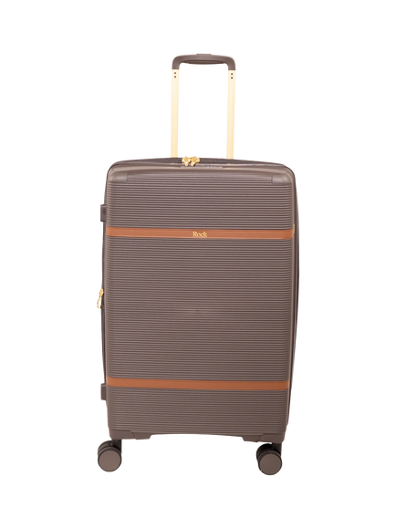 Rock Medina 68cm Medium Expandable 8-Wheel Suitcase, 63/73L, Brown - view 2, Brown