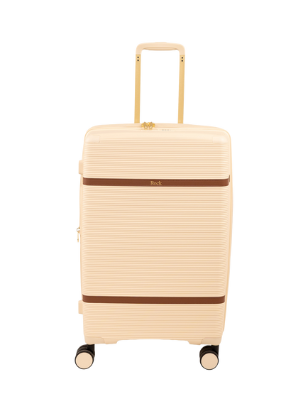 Rock Medina 68cm Medium Expandable 8-Wheel Suitcase, 63/73L, Cream - view 2, Cream