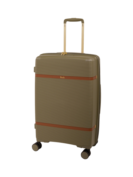 Rock Medina 68cm Medium Expandable 8-Wheel Suitcase, 63/73L, Green, Green