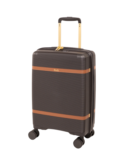 Rock Medina 55cm Small 8-Wheel Cabin Suitcase, 28L, Black, Black
