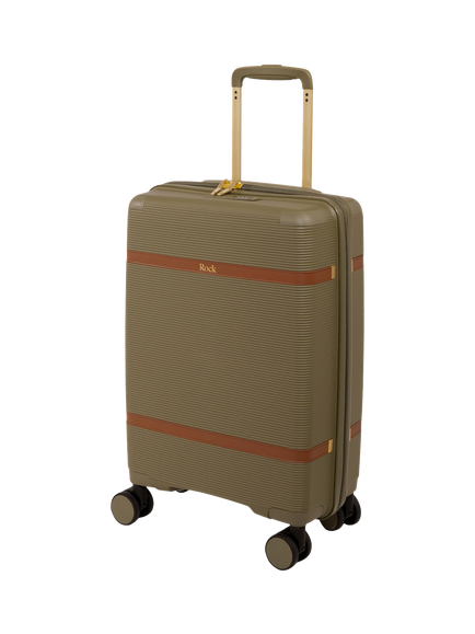 Rock Medina 55cm Small 8-Wheel Cabin Suitcase, 28L, Black, Green