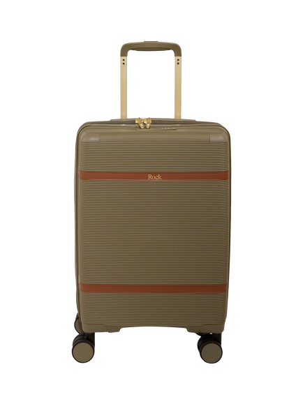 Rock Medina 55cm Small 8-Wheel Cabin Suitcase, 28L, Black - view 2, Green