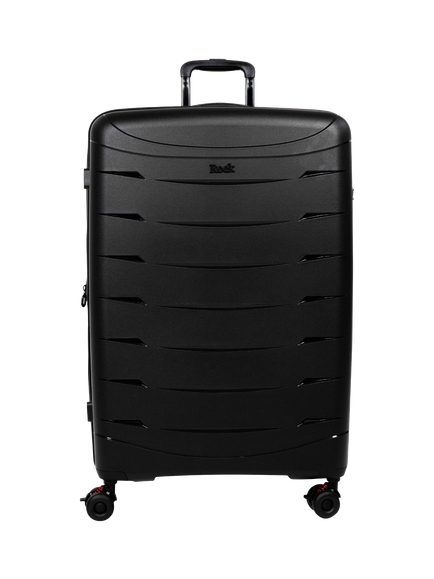 Rock Resilient Large 78cm Expandable 8-Wheel Suitcase, 100/110, Black - view 2, Black