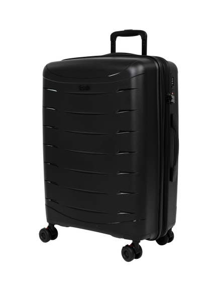 Rock Resilient Medium 66cm Expandable 8-Wheel Suitcase, 65/71L, Purple, Black