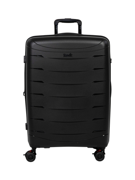 Rock Resilient Medium 66cm Expandable 8-Wheel Suitcase, 65/71L, Purple - view 2, Black