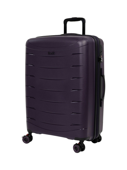 Rock Resilient Medium 66cm Expandable 8-Wheel Suitcase, 65/71L, Purple, Purple