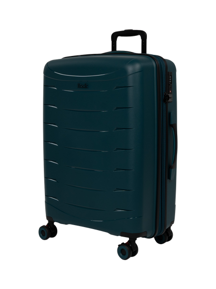 Rock Resilient Medium 66cm Expandable 8-Wheel Suitcase, 65/71L, Purple, Teal