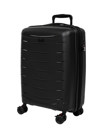 Rock Resilient Small 55cm Expandable 8-Wheel Cabin Suitcase, 35/40L, Black