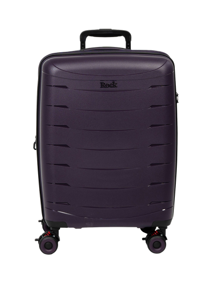 Rock Resilient Small 55cm Expandable 8-Wheel Cabin Suitcase, 35/40L, Purple - view 2, Purple
