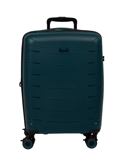 Rock Resilient Small 55cm Expandable 8-Wheel Cabin Suitcase, 35/40L - view 2, Teal