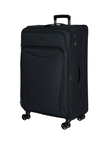 Rock Luggage Vitality Large 80cm Expandable 8-Wheel Suitcase, 102/111L, Black
