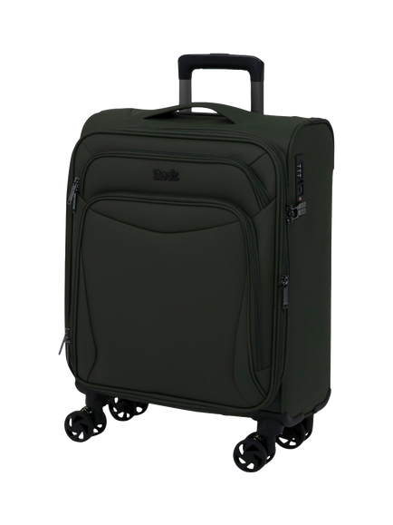 Rock Luggage Vitality Small 56cm Expandable 8-Wheel Cabin Suitcase, 35/40L, Khaki