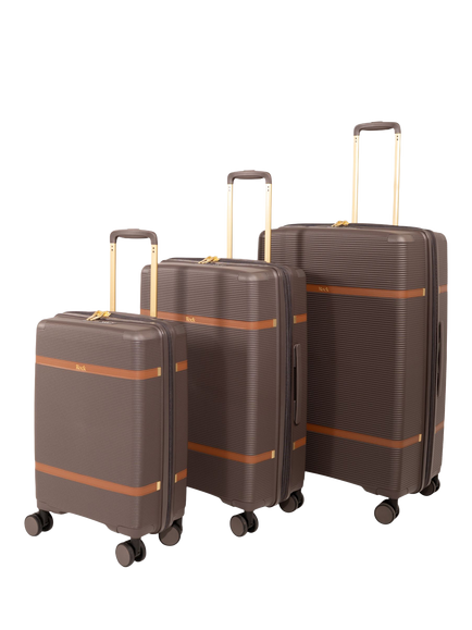 Rock Medina 3-Piece Suitcase Set, Brown, Brown
