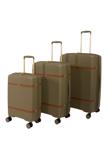 Rock Medina 3-Piece 8-Wheel Suitcase Set, Green, Green