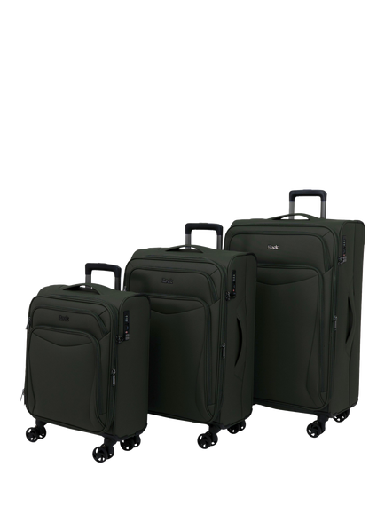 Rock Luggage Vitality 3-Piece Expandable 8-Wheel Suitcase Set, Khaki
