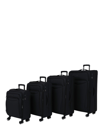 Rock Luggage Vitality 4-Piece Expandable 8-Wheel Suitcase Set, Black