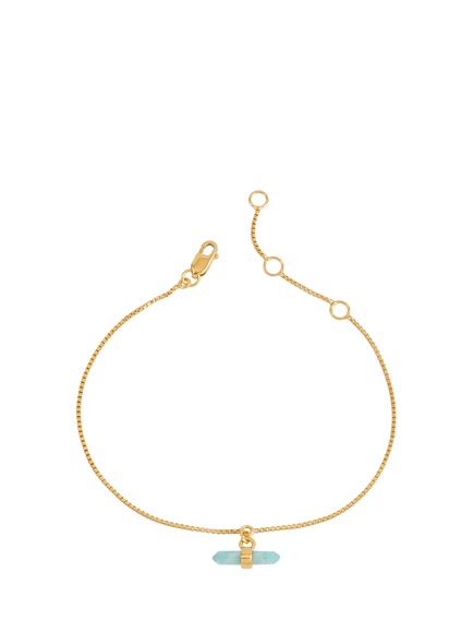 Rachel Jackson London Tranquillity Amazonite T-Bar Bracelet, Gold/Blue, Gold/Blue