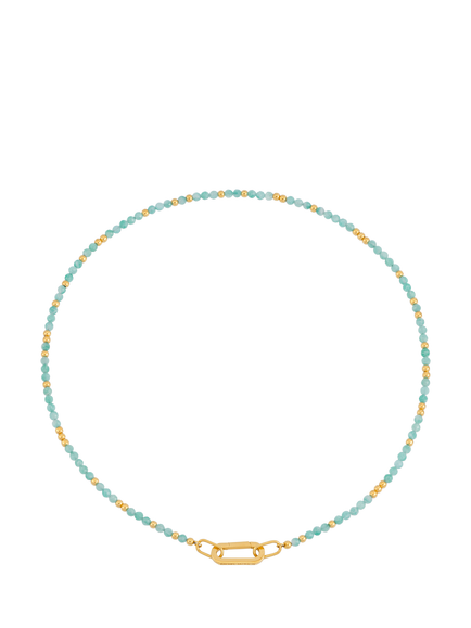 Rachel Jackson London Tranquility Amazonite Beaded Necklace, Gold/Blue, Gold/Blue
