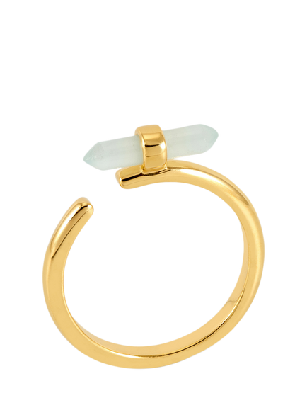 Rachel Jackson London Tranquillity Amazonite T-Bar Ring, Gold, Gold