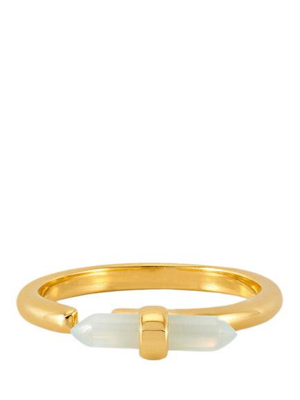 Rachel Jackson London Tranquillity Amazonite T-Bar Ring, Gold - view 2, Gold