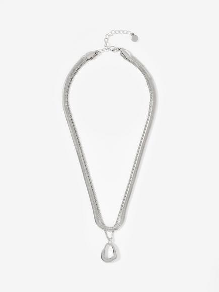 Mint Velvet Double Layer Necklace, Silver
