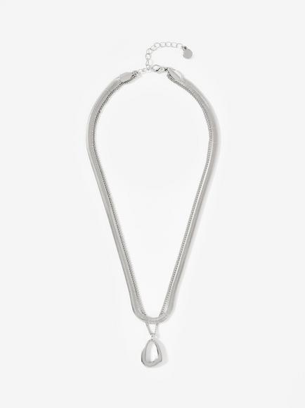 Mint Velvet Double Layer Necklace - view 2, Silver