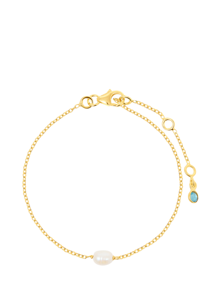 Auree Mini Manhattan Pearl Chain Bracelet, White, White