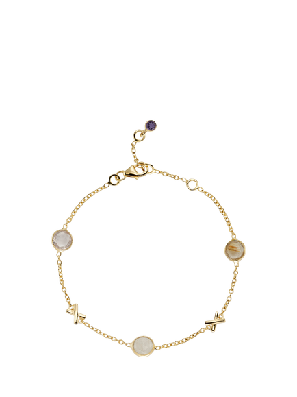 Auree Miramar Gemstone & Kisses Station Bracelet, Gold, Multi