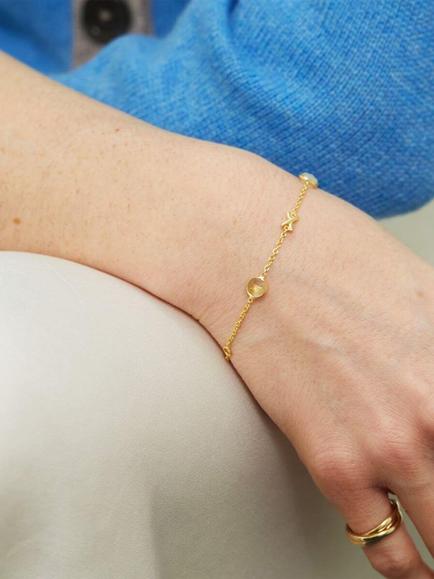 Auree Miramar Gemstone & Kisses Station Bracelet, Gold - view 2, Multi