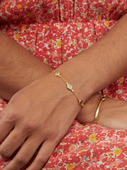 Auree Palma Gemstone Friendship Bracelet, Gold - view 2, Multi