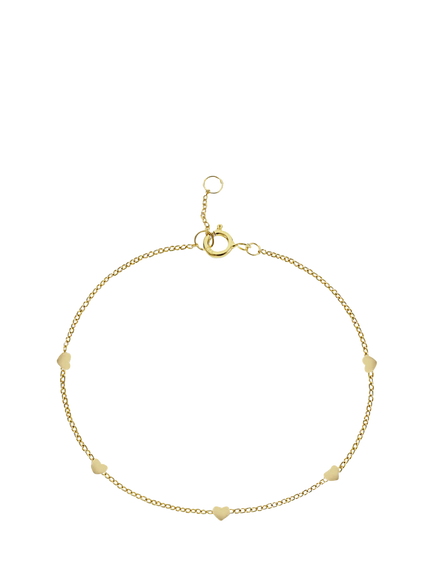 Auree Verona Mini Heart Station Bracelet, Gold, Gold Gold