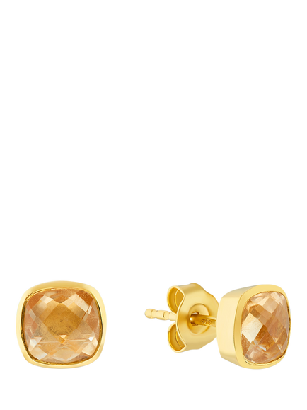 Auree Brooklyn Citrine Stud Earrings, Yellow Lemon, Yellow Lemon
