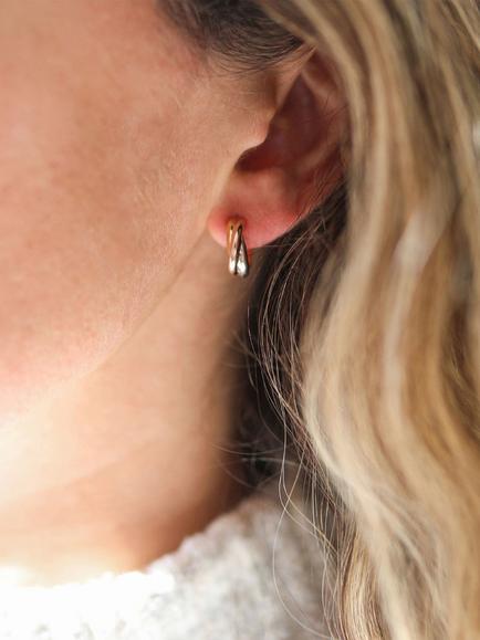 Auree Knightsbridge Mini Hoop Earrings - view 2, Gold