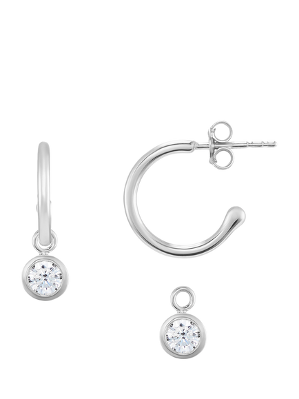 Auree Manhattan Verona Cubic Zirconia Hoop Earrings, White