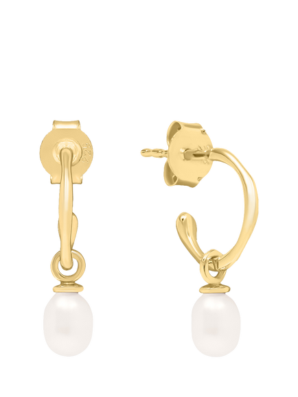 Auree Mini Manhattan Pearl Hoop Earrings, Gold