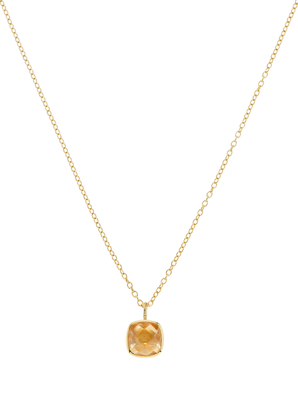 Auree Brooklyn Citrine Pendant Necklace, Yellow, Yellow