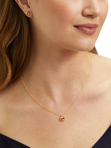 Auree Brooklyn Citrine Pendant Necklace, Yellow - view 2, Yellow