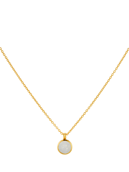 Auree Lulea Moonstone Pendant Necklace, White, White