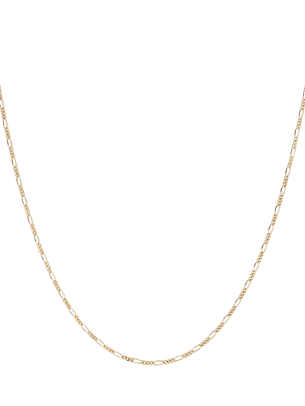 Created Brilliance Solid Figaro Chain Necklace, 18 Inch, Gold, Yellow Gold