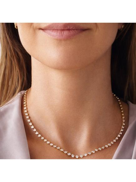 Created Brilliance Delphine 9ct Yellow Gold 4.67ct Lab Grown Diamond Necklace - view 2, Yellow Gold