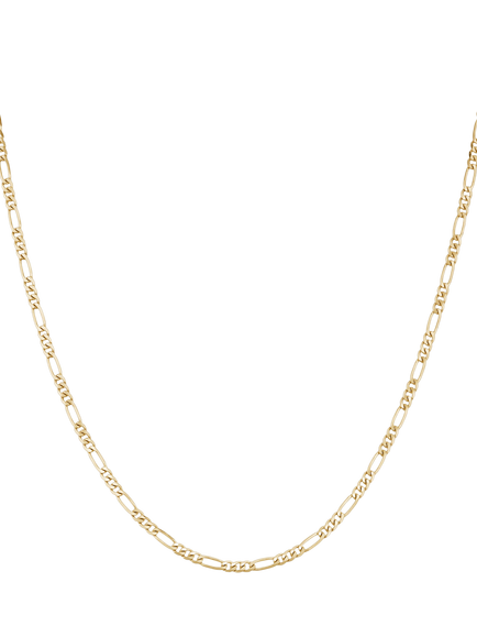 Created Brilliance Solid Figaro Chain Necklace, 20 Inch, Gold, Yellow Gold