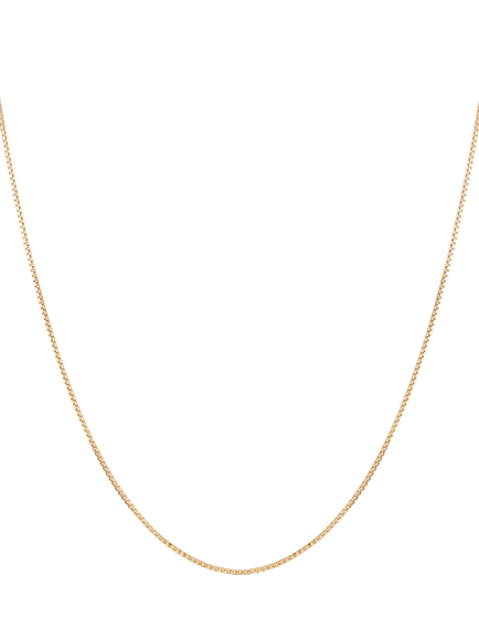 Created Brilliance 9ct Yellow Gold Solid Box Chain Necklace, Yellow Gold