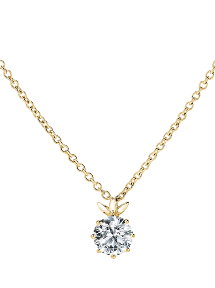 Created Brilliance Willow 9ct Yellow Gold 0.50ct Lab Grown Diamond Petal Necklace, Yellow Gold