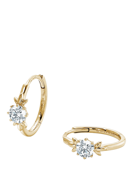 Created Brilliance Willow Lab Grown Diamond Hoop Earrings, Gold, Yellow Gold