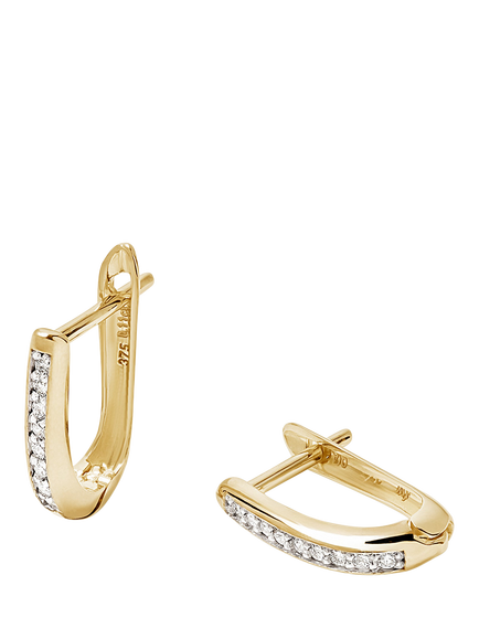 Created Brilliance 9ct Gold Lab Grown Diamond Linear Hoop Earrings, Yellow Gold