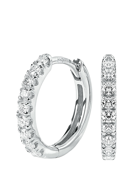 Created Brilliance Julia White Gold Lab Grown Diamond Hoop Earrings, Silver, White Gold