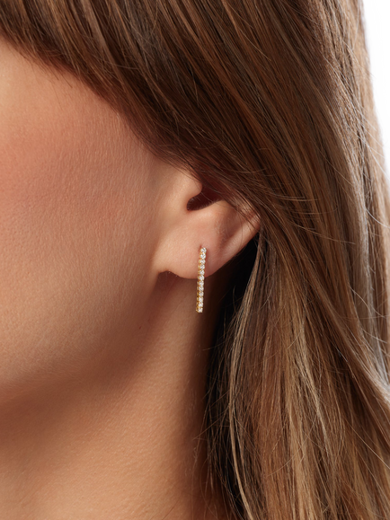 Created Brilliance Lina Lab Grown Diamond Drop Earrings, Gold - view 2, Yellow Gold