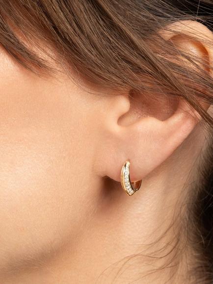 Created Brilliance Lab Grown Diamond Hoop Earrings, Gold - view 2, Yellow Gold